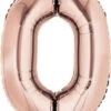 Number 0 Rose Gold 40in Mylar Balloon