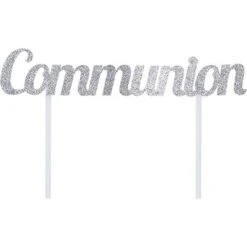 Creative Converting Communion Cake Topper Silver