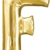 Letter F Gold 33in Metallic Balloon