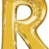 Letter R Gold 33in Metallic Balloon