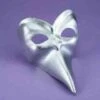 Fancy Italian Mardi Gras Silver Long Nose Mask -Party Depot Store 110322