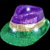 Mardi Gras Lite Up Fedora