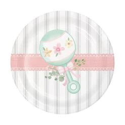 Creative Converting Farmhouse Floral Baby 7in Round Luncheon Paper Plates