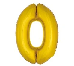 40in Number 0 Gold Mylar Balloon