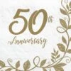 Happy 50th Anniversary Luncheon Napkins 16 Ct 2 Happy 50th Anniversary Luncheon Napkins 16 Ct -Party Depot Store 125696