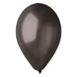 12" Latex Balloon Metallic Black 50 Ct
