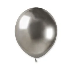 5in Shiny Latex Balloons Silver 50ct