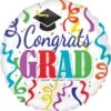 Congrats Grad Streamers 18in Metallic Balloon