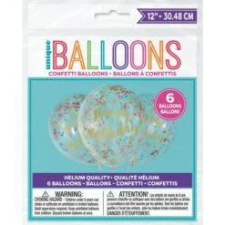Glitzy Gold Birthday 12in Latex Balloons With Multi Color Confetti 6ct
