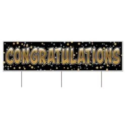 Congratulations Plastic Jumbo Lawn Sign 11¾" X 3' 11"