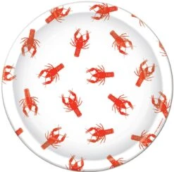 Crawfish 9in Round Dinner Paper Plates 8ct