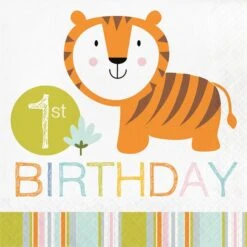 Creative Converting Happi Jungle 1st Birthday Luncheon Napkins