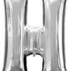 Letter H Silver 33in Metallic Balloon -Party Depot Store 153403
