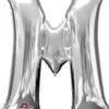 Letter M Silver 33in Metallic Balloon -Party Depot Store 153433