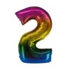 40in Number 2 Rainbow Mylar Balloon