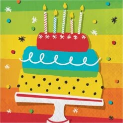 Creative Converting Hoppin' Birthday Cake Luncheon Napkins