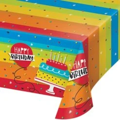 Creative Converting Hoppin' Birthday Cake 54 X 102in Plastic Table Cover