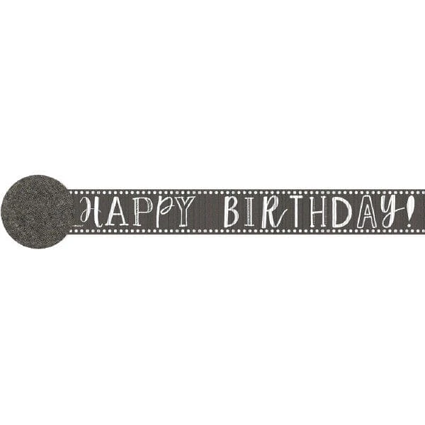 Happy Birthday Printed Crepe Streamer - Chalk 81ft 1 Happy Birthday Printed Crepe Streamer - Chalk 81ft