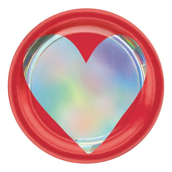 Heart Day 7in Round Lunchoen Paper Plates 1 Heart Day 7in Round Lunchoen Paper Plates