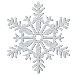 Silver Glitter Snowflake 11in