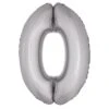 Number 0 Silver Mylar Balloon 40in.